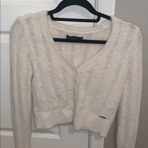 White button up sweater